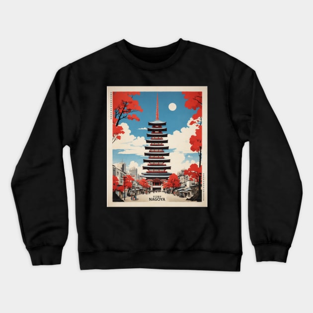 Nagoya Japan Vintage Poster Tourism Crewneck Sweatshirt by TravelersGems